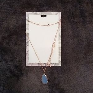 Rose Gold necklace with gray stone